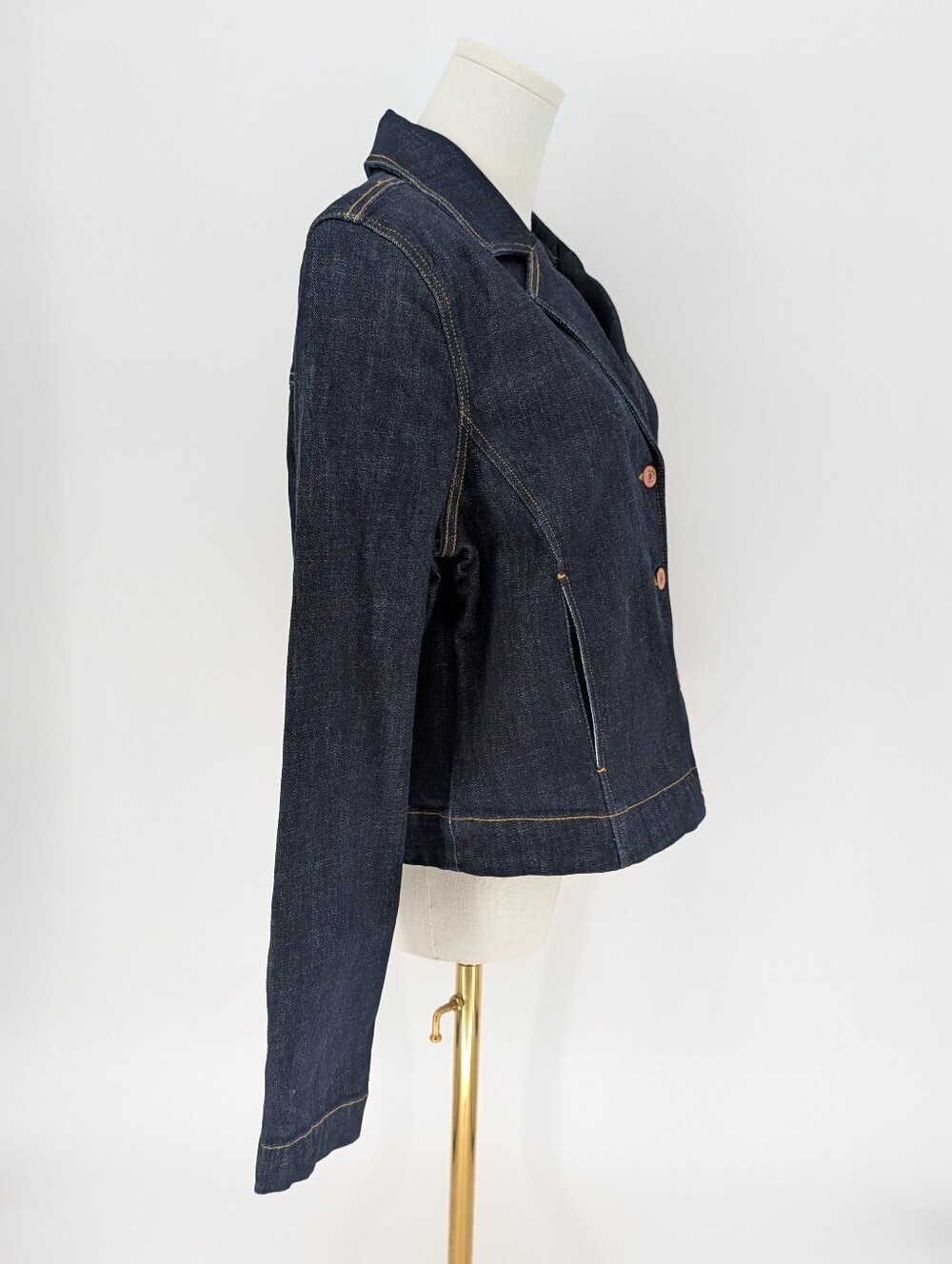 Cabi Johnny Jacket Notch Collar Dark Denim Jeanc Jacket | Size M | Indigo #4681 - Picture 9 of 14
